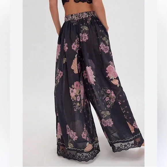 NWT Free People Hey Lover printed sleep/lounge pants sz large - Picture 2 of 8